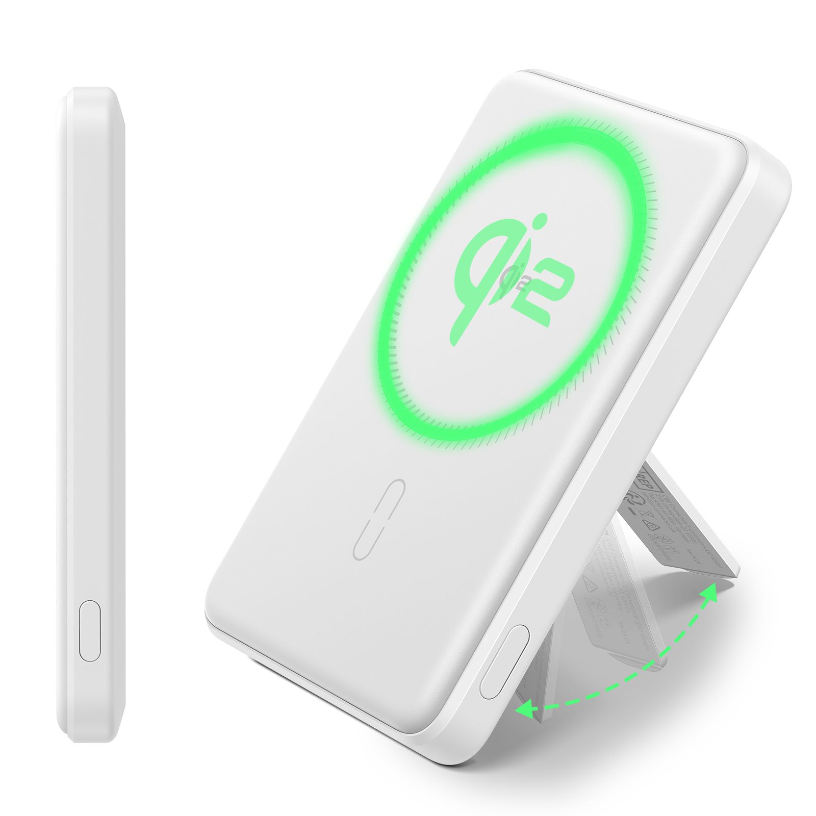 ESR Qi2 MagSlim MagSafe Kickstand PowerBank 5000mAh White POWERBANK MAGSAFE ESR ESR Qi2 MagSlim MagSafe Kickstand PowerBank 5000mAh White - Image 9