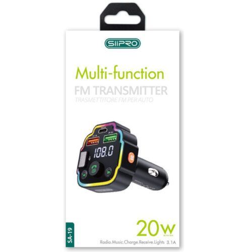 Alternative view of Siipro Multi-Function FM Transmitter Car Kit Charging Hub (SA-19)