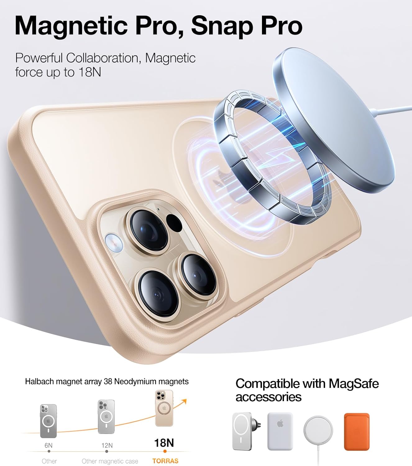Θήκη Torras Ostand Pro MagSafe Kickstand Desert Gold iPhone 16 Pro Max ΘΗΚΕΣ TORRAS Θήκη Torras Ostand Pro MagSafe Kickstand Desert Gold iPhone 16 Pro Max - Image 3