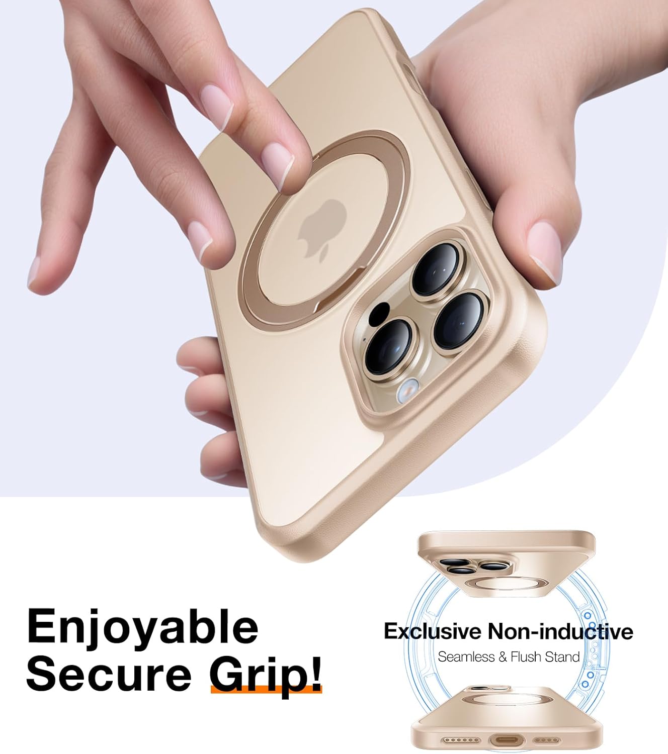 Θήκη Torras Ostand Pro MagSafe Kickstand Desert Gold iPhone 16 Pro Max ΘΗΚΕΣ TORRAS Θήκη Torras Ostand Pro MagSafe Kickstand Desert Gold iPhone 16 Pro Max - Image 5