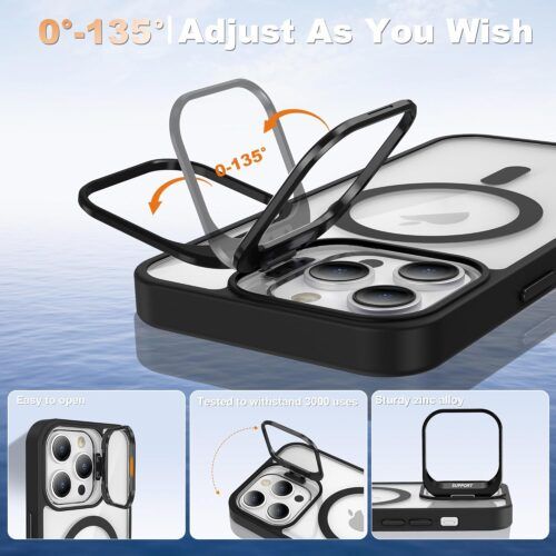 Alternative view of Θήκη Orso Camera Kickstand MagSafe Clear Black iPhone 11