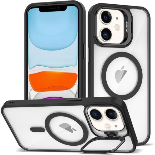 Θήκη Orso Camera Kickstand MagSafe Clear Black iPhone 11 STOCK OFFERS Orso Θήκη Orso Camera Kickstand MagSafe Clear Black iPhone 11