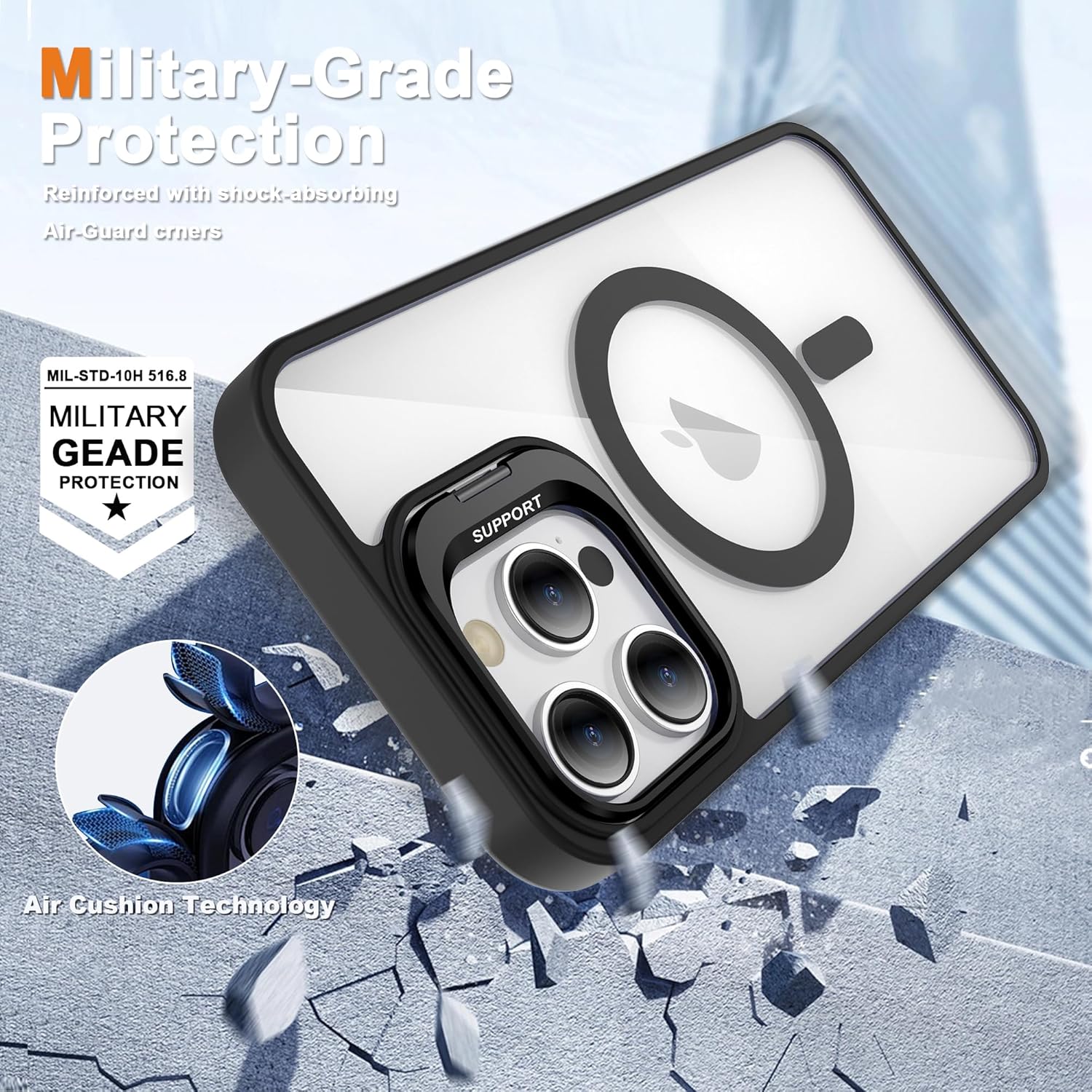 Θήκη Orso Camera Kickstand MagSafe Clear Black iPhone 11 STOCK OFFERS Orso Θήκη Orso Camera Kickstand MagSafe Clear Black iPhone 11 - Image 6