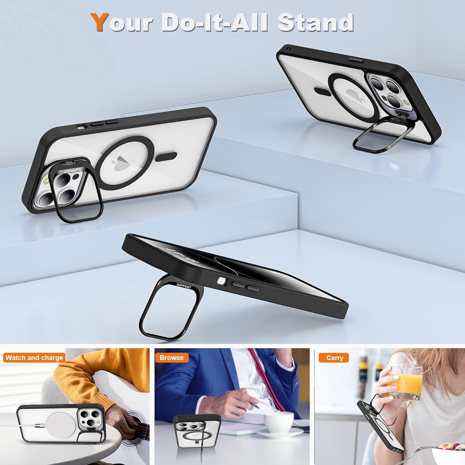 Θήκη Orso Camera Kickstand MagSafe Clear Black iPhone 11 STOCK OFFERS Orso Θήκη Orso Camera Kickstand MagSafe Clear Black iPhone 11 - Image 5