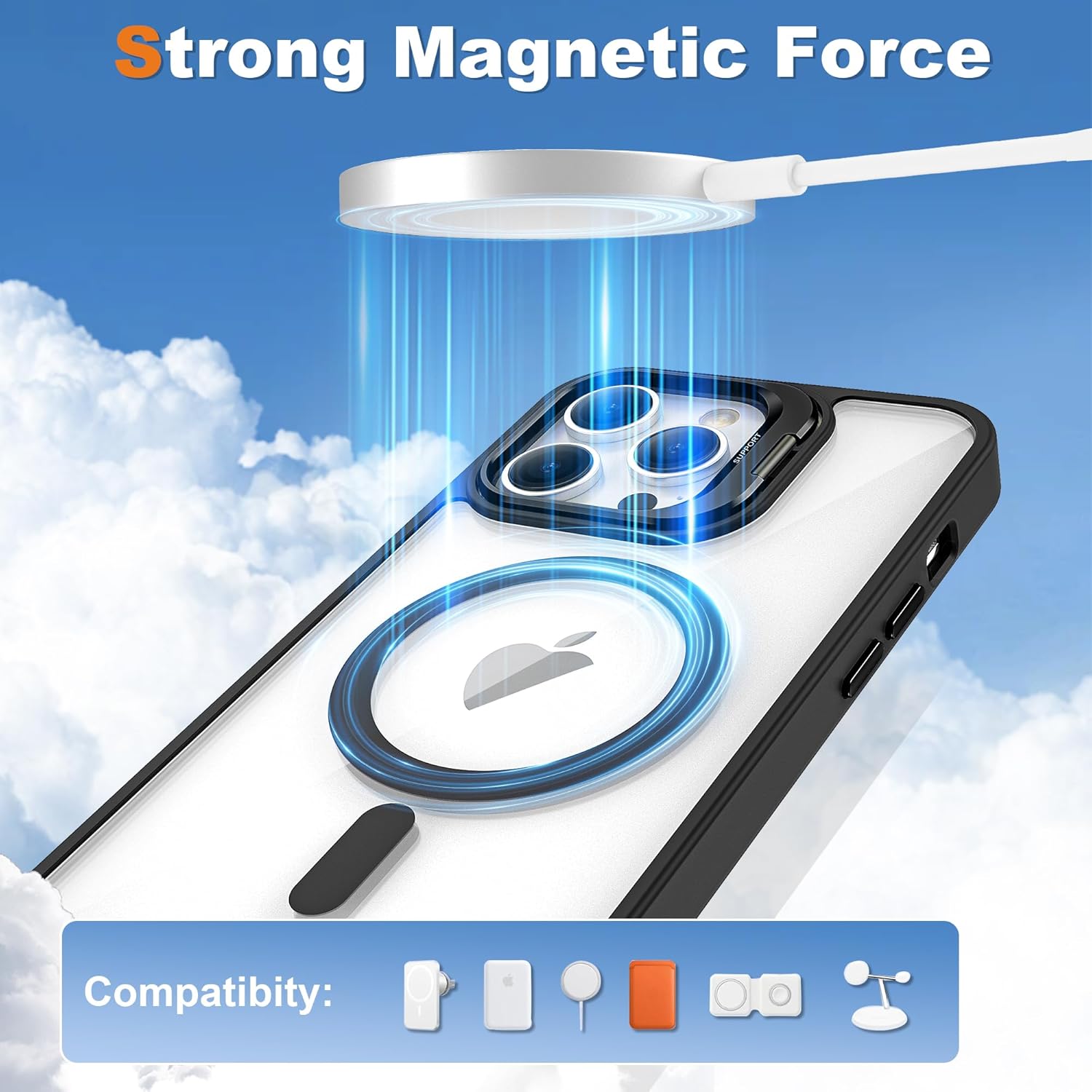 Θήκη Orso Camera Kickstand MagSafe Clear Black iPhone 11 STOCK OFFERS Orso Θήκη Orso Camera Kickstand MagSafe Clear Black iPhone 11 - Image 3