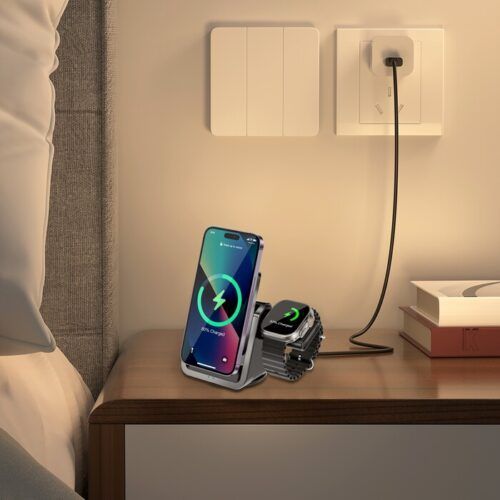 Alternative view of WiWU 3in1 Magsafe Coolpad Wireless Charger Grey (W018)