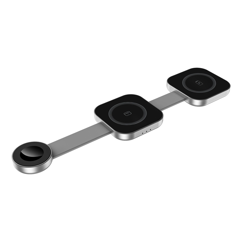 WiWU 3in1 Planeta Trio Wireless Charging Folding Station Grey (W031) APPLE WATCH WIWU WiWU 3in1 Planeta Trio Wireless Charging Folding Station Grey (W031) - Image 5