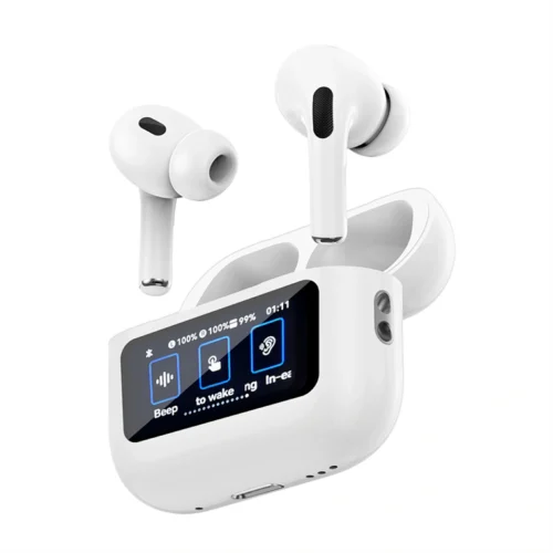 WiWU TWS ANC LCD Touch Screen Wireless Airbuds Pro White (T22) STOCK OFFERS WIWU WiWU TWS ANC LCD Touch Screen Wireless Airbuds Pro White (T22)