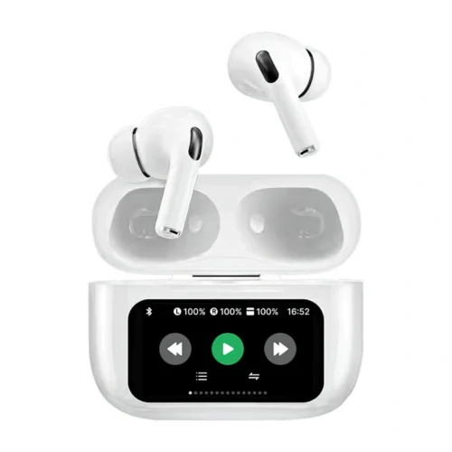 Alternative view of WiWU TWS ANC LCD Touch Screen Wireless Airbuds Pro White (T22)