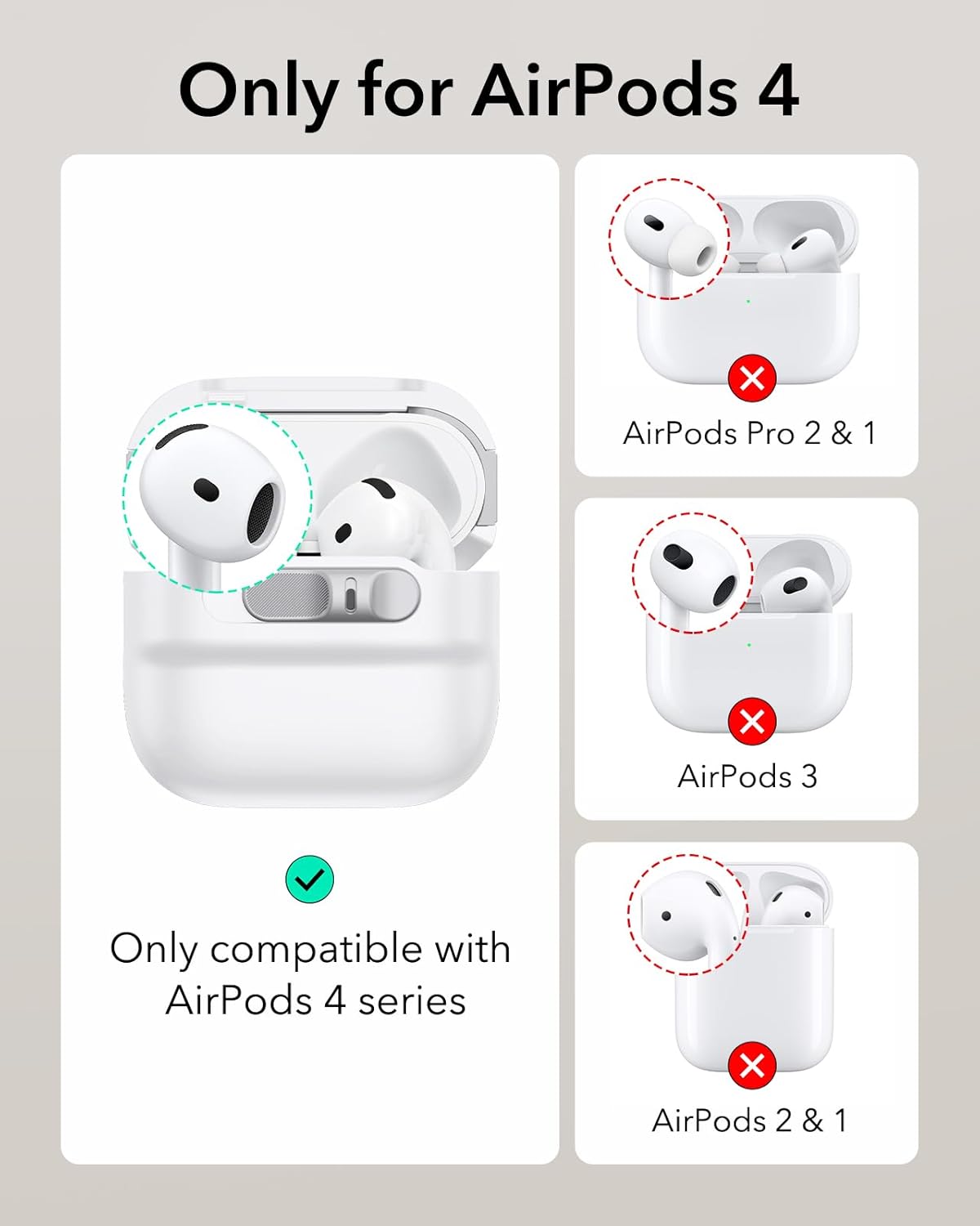 Θήκη ESR AirPods 4 Pulse Magnetic Lock White (MagSafe Compatible) APPLE AIRPODS ESR Θήκη ESR AirPods 4 Pulse Magnetic Lock White (MagSafe Compatible) - Image 3