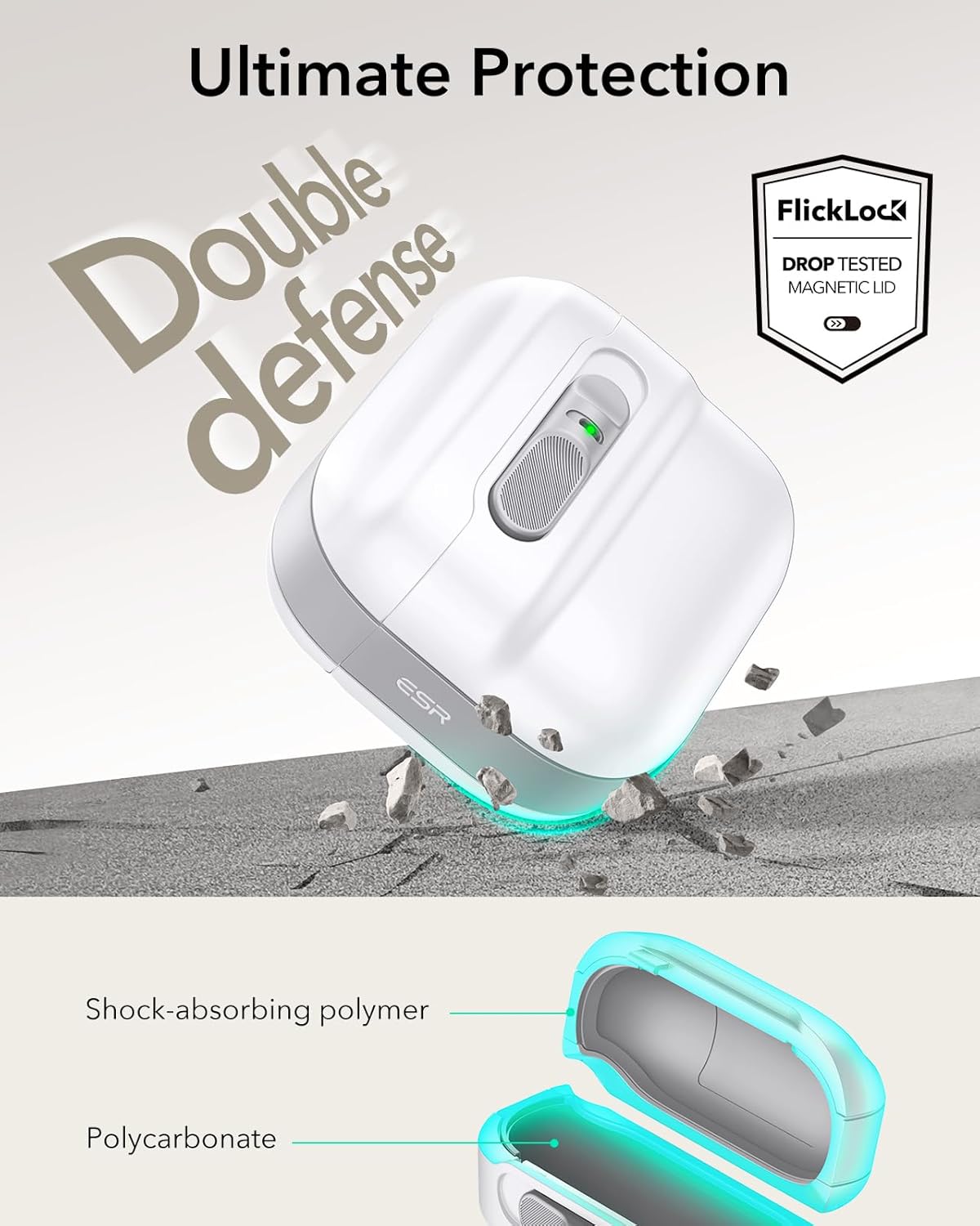 Θήκη ESR AirPods 4 Pulse Magnetic Lock White (MagSafe Compatible) APPLE AIRPODS ESR Θήκη ESR AirPods 4 Pulse Magnetic Lock White (MagSafe Compatible) - Image 7