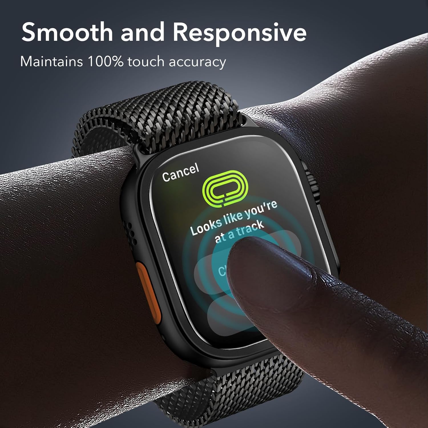 (2 Pack) ESR Armorite Ultra-Tough Tempered Glass Black + Titanium Apple Watch Ultra 49mm APPLE WATCH ESR (2 Pack) ESR Armorite Ultra-Tough Tempered Glass Black + Titanium Apple Watch Ultra 49mm - Image 4