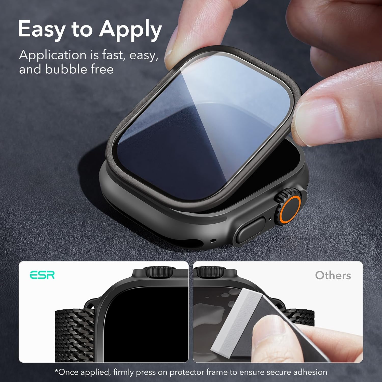 (2 Pack) ESR Armorite Ultra-Tough Tempered Glass Black + Titanium Apple Watch Ultra 49mm APPLE WATCH ESR (2 Pack) ESR Armorite Ultra-Tough Tempered Glass Black + Titanium Apple Watch Ultra 49mm - Image 7
