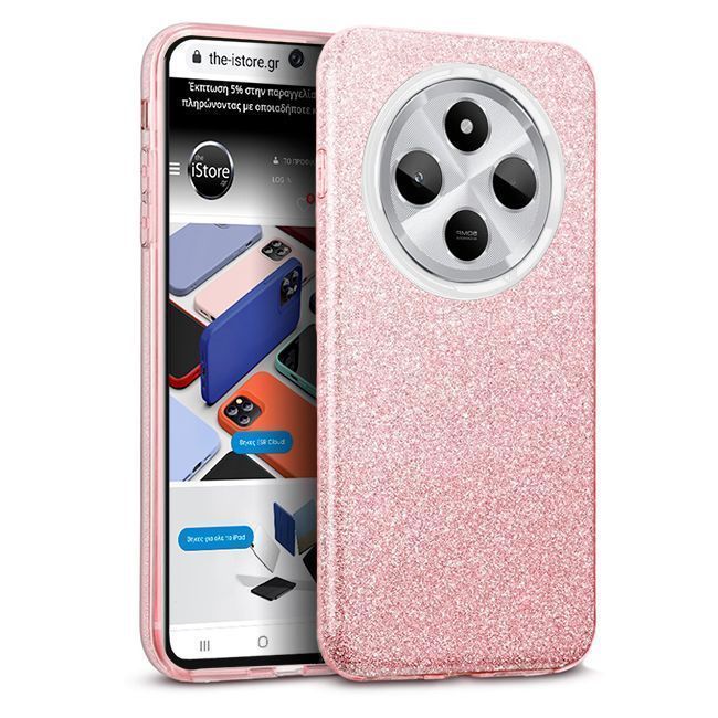 Θήκη Hybrid Strass Pink Xiaomi Redmi 14C ΘΗΚΕΣ Orso Θήκη Hybrid Strass Pink Xiaomi Redmi 14C