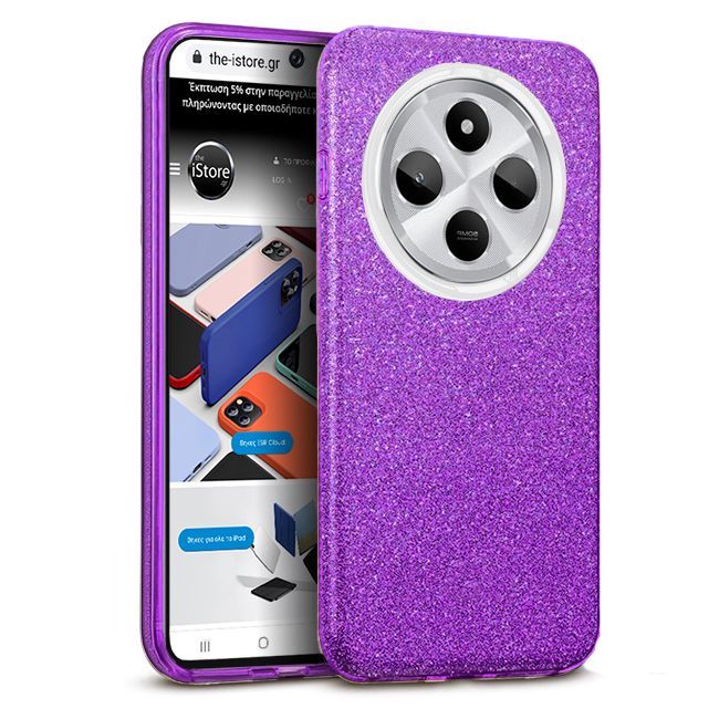 Θήκη Hybrid Strass Violet Poco C75 ΘΗΚΕΣ Orso Θήκη Hybrid Strass Violet Poco C75