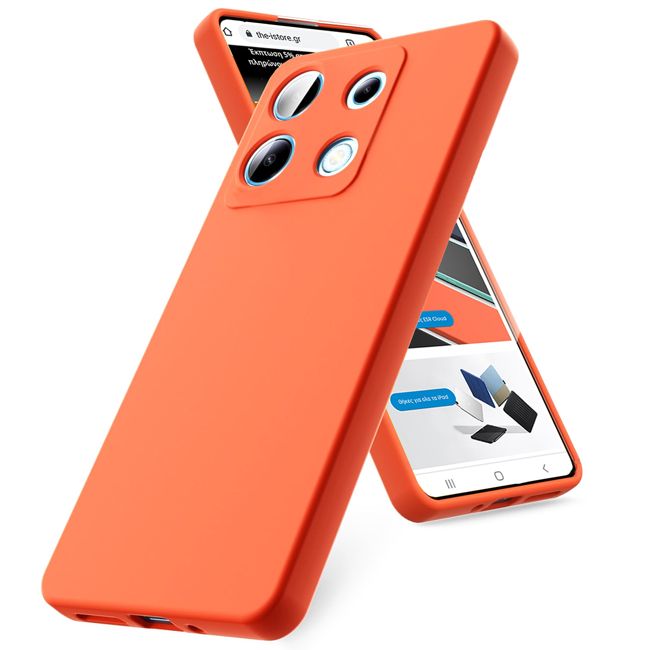 Θήκη Rubber Silk Neon Orange Poco X6 5G ΘΗΚΕΣ Orso Θήκη Rubber Silk Neon Orange Poco X6 5G