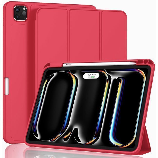 Θήκη Soft TPU Flexible Pencil Holder Red iPad Pro 11 2024 ΘΗΚΕΣ Orso Θήκη Soft TPU Flexible Pencil Holder Red iPad Pro 11 2024