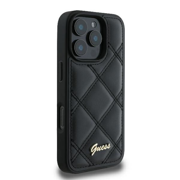 Θήκη Guess Quilted Metal Logo Black iPhone 16 Pro ΘΗΚΕΣ Guess Θήκη Guess Quilted Metal Logo Black iPhone 16 Pro - Image 3