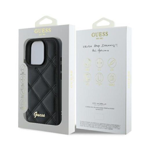 Alternative view of Θήκη Guess Quilted Metal Logo Black iPhone 16 Pro