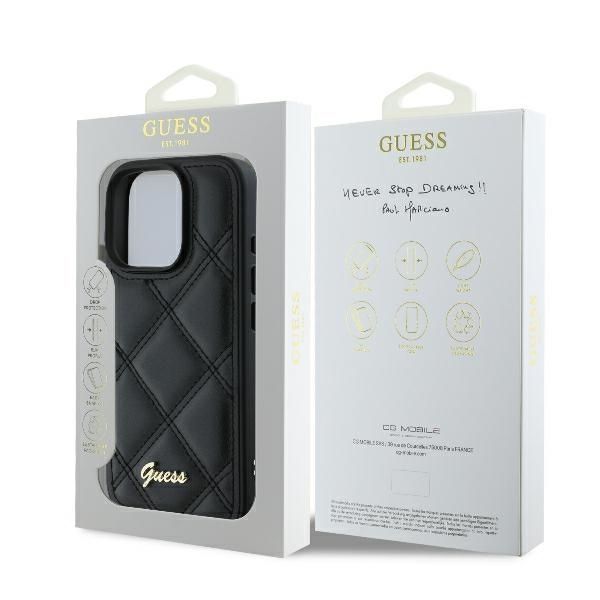 Θήκη Guess Quilted Metal Logo Black iPhone 16 Pro ΘΗΚΕΣ Guess Θήκη Guess Quilted Metal Logo Black iPhone 16 Pro - Image 2
