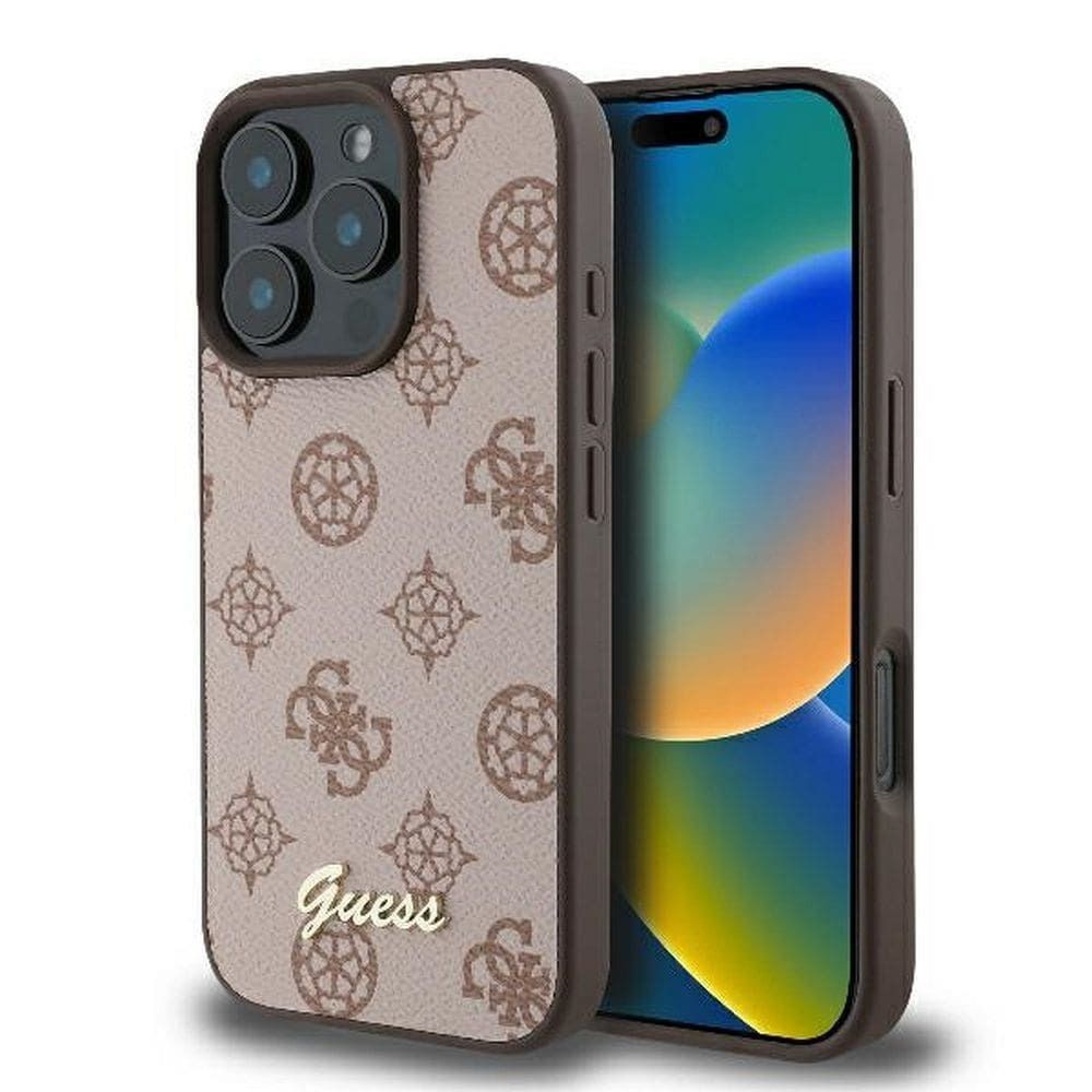 Θήκη Guess Peony Script Logo Magsafe Brown iPhone 16 Pro Max ΘΗΚΕΣ Guess Θήκη Guess Peony Script Logo Magsafe Brown iPhone 16 Pro Max