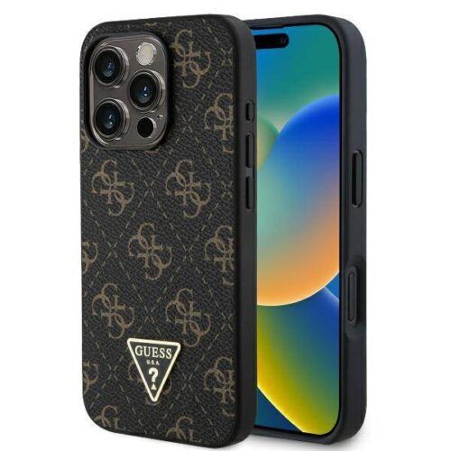 Θήκη Guess 4G Triangle Metal Logo Black iPhone 16 Pro