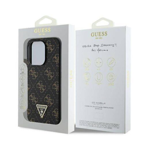 Alternative view of Θήκη Guess 4G Triangle Metal Logo Black iPhone 16 Pro