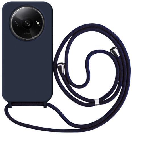 Θήκη Liquid Silicone Κορδόνι Dark Blue Xiaomi Redmi 14C