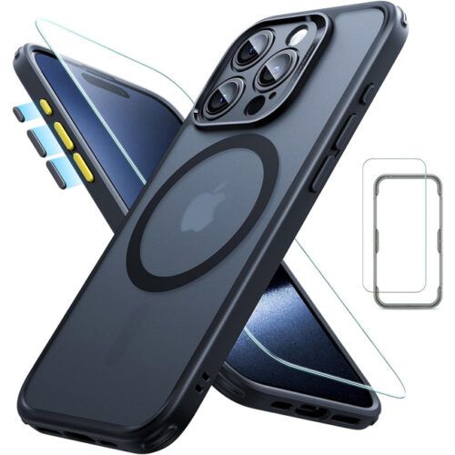 Full Protection Pro Set ESR Classic HaloLock MagSafe Frosted Black iPhone 15 Pro ΘΗΚΕΣ ESR Full Protection Pro Set ESR Classic HaloLock MagSafe Frosted Black iPhone 15 Pro