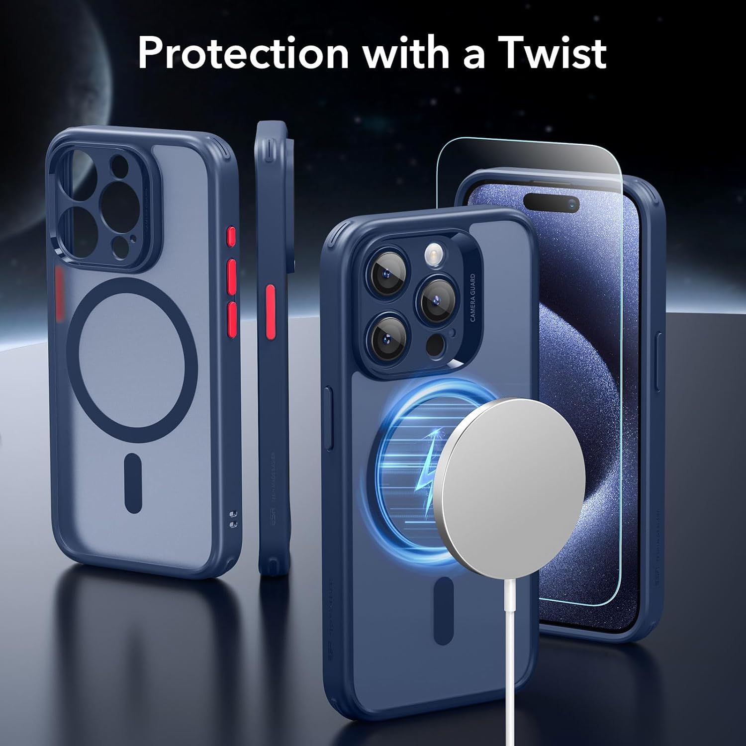 Full Protection Pro Set ESR Classic HaloLock MagSafe Frosted Blue iPhone 15 Pro Max ΘΗΚΕΣ ESR Full Protection Pro Set ESR Classic HaloLock MagSafe Frosted Blue iPhone 15 Pro Max - Image 2