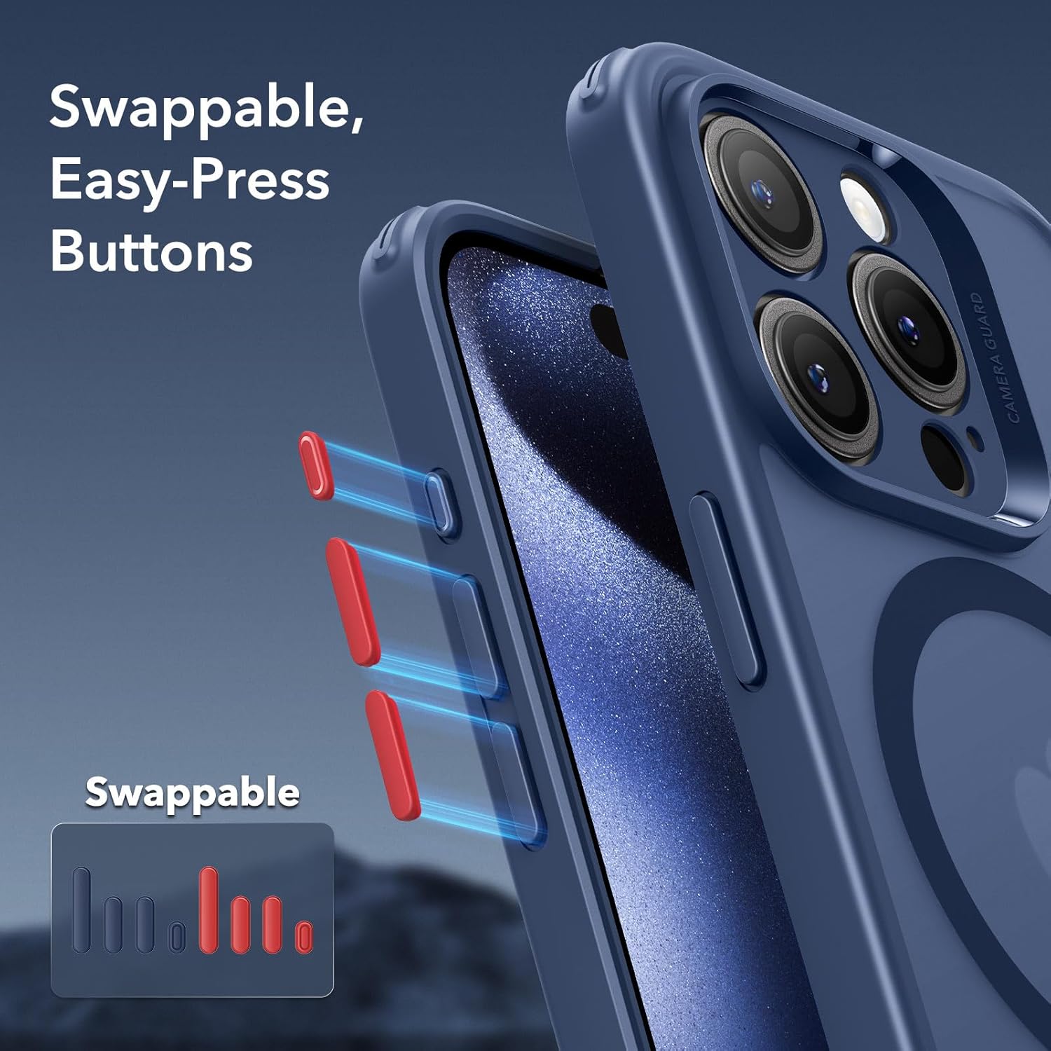 Full Protection Pro Set ESR Classic HaloLock MagSafe Frosted Blue iPhone 15 Pro Max ΘΗΚΕΣ ESR Full Protection Pro Set ESR Classic HaloLock MagSafe Frosted Blue iPhone 15 Pro Max - Image 4