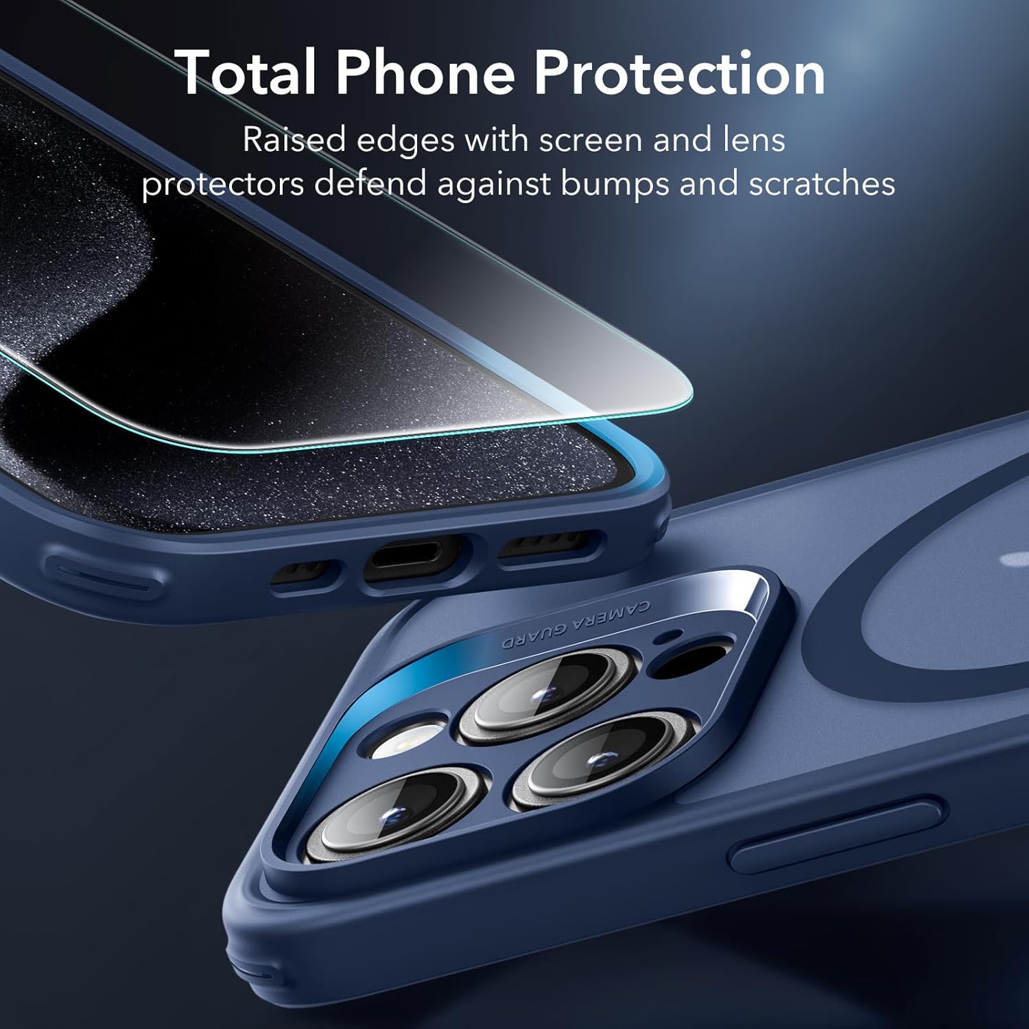 Full Protection Pro Set ESR Classic HaloLock MagSafe Frosted Blue iPhone 15 Pro Max ΘΗΚΕΣ ESR Full Protection Pro Set ESR Classic HaloLock MagSafe Frosted Blue iPhone 15 Pro Max - Image 5