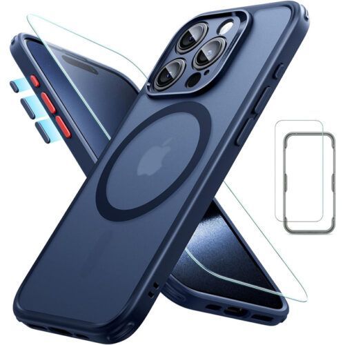 Full Protection Pro Set ESR Classic HaloLock MagSafe Frosted Blue iPhone 15 Pro ΘΗΚΕΣ ESR Full Protection Pro Set ESR Classic HaloLock MagSafe Frosted Blue iPhone 15 Pro