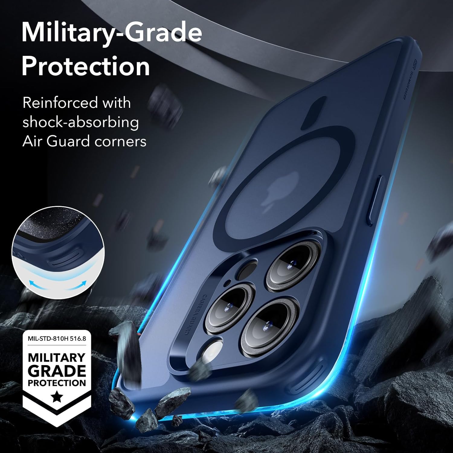 Full Protection Pro Set ESR Classic HaloLock MagSafe Frosted Blue iPhone 15 Pro Max ΘΗΚΕΣ ESR Full Protection Pro Set ESR Classic HaloLock MagSafe Frosted Blue iPhone 15 Pro Max - Image 6