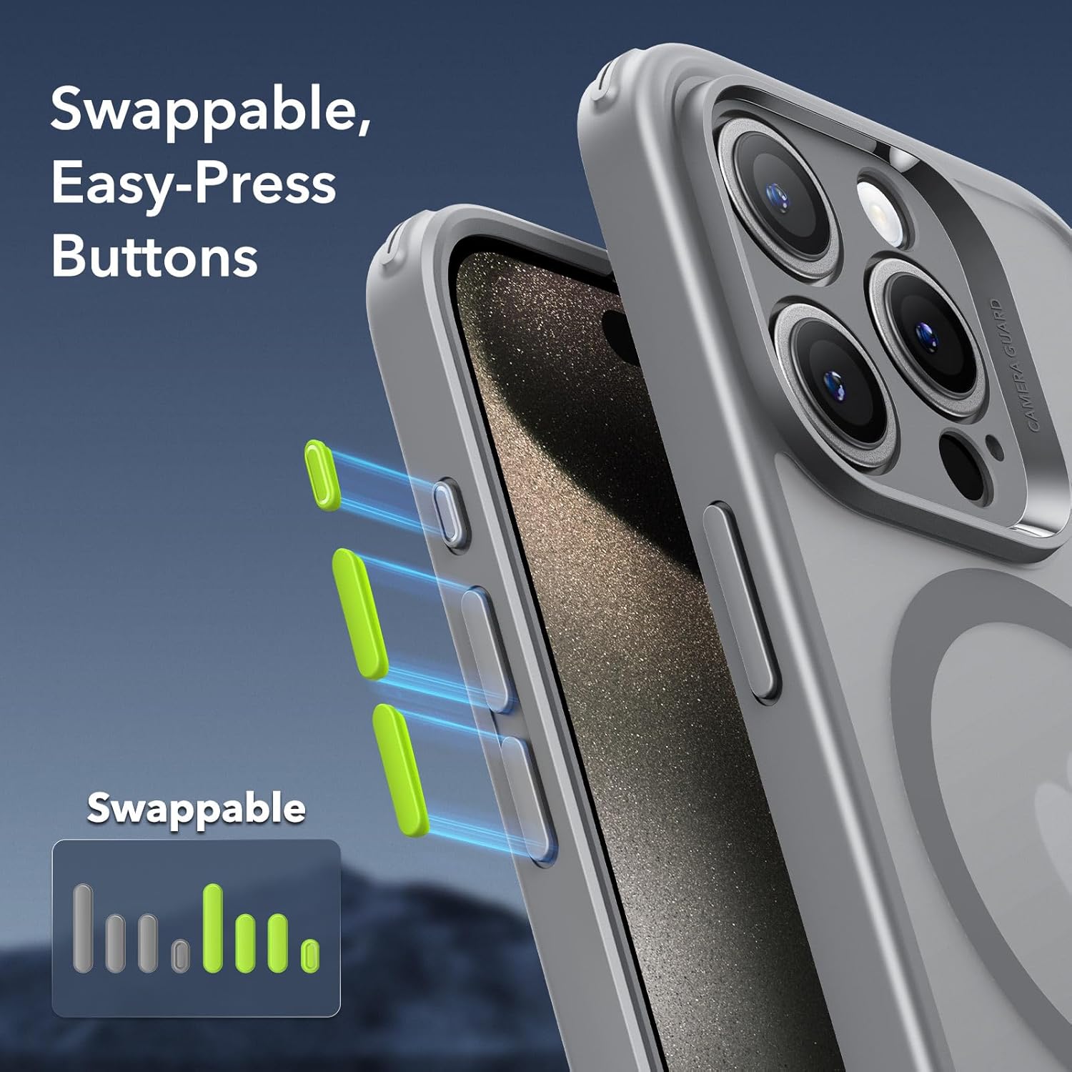 Full Protection Pro Set ESR Classic HaloLock MagSafe Frosted Grey iPhone 15 Pro ΘΗΚΕΣ ESR Full Protection Pro Set ESR Classic HaloLock MagSafe Frosted Grey iPhone 15 Pro - Image 6