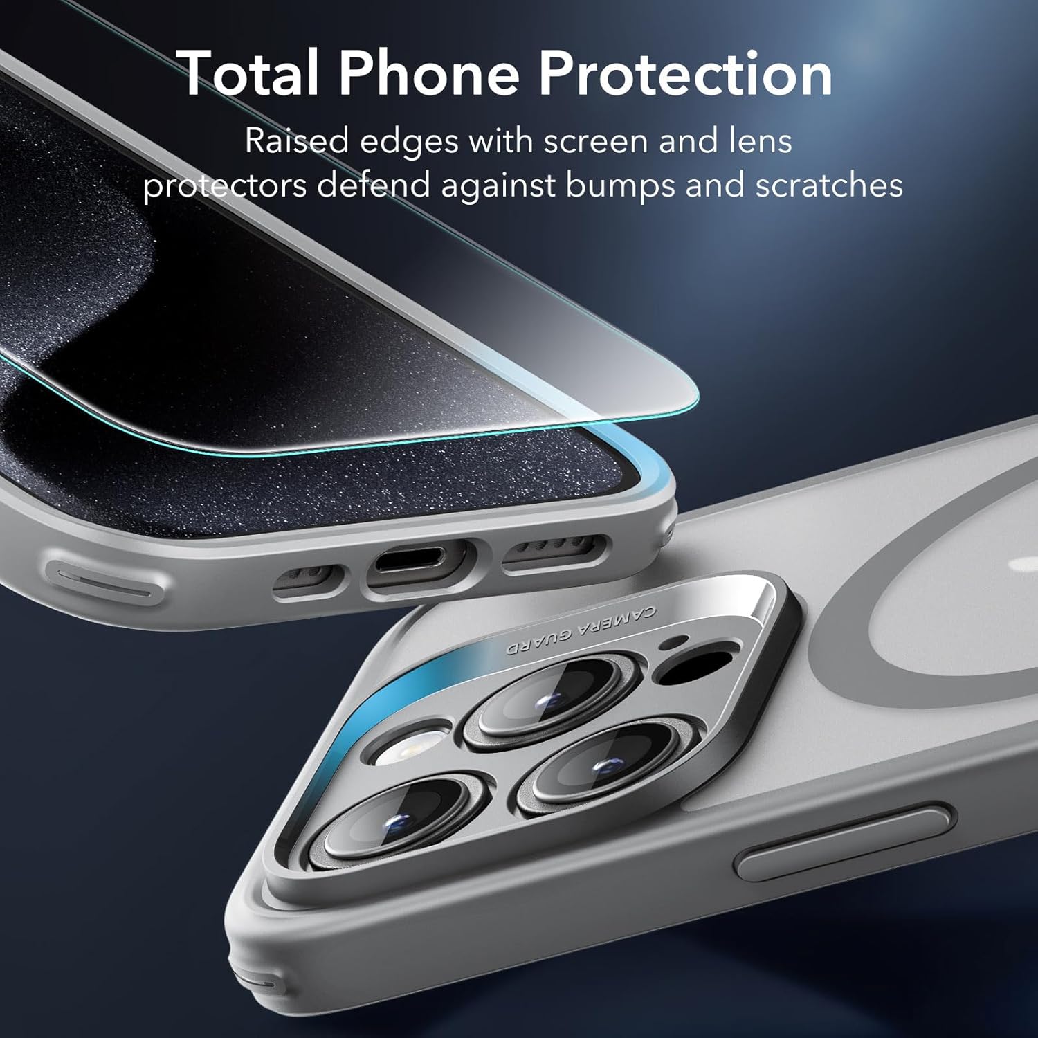 Full Protection Pro Set ESR Classic HaloLock MagSafe Frosted Grey iPhone 15 Pro ΘΗΚΕΣ ESR Full Protection Pro Set ESR Classic HaloLock MagSafe Frosted Grey iPhone 15 Pro - Image 5