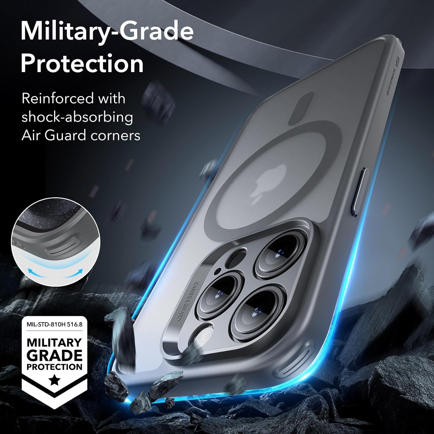 Full Protection Pro Set ESR Classic HaloLock MagSafe Frosted Grey iPhone 15 Pro ΘΗΚΕΣ ESR Full Protection Pro Set ESR Classic HaloLock MagSafe Frosted Grey iPhone 15 Pro - Image 4