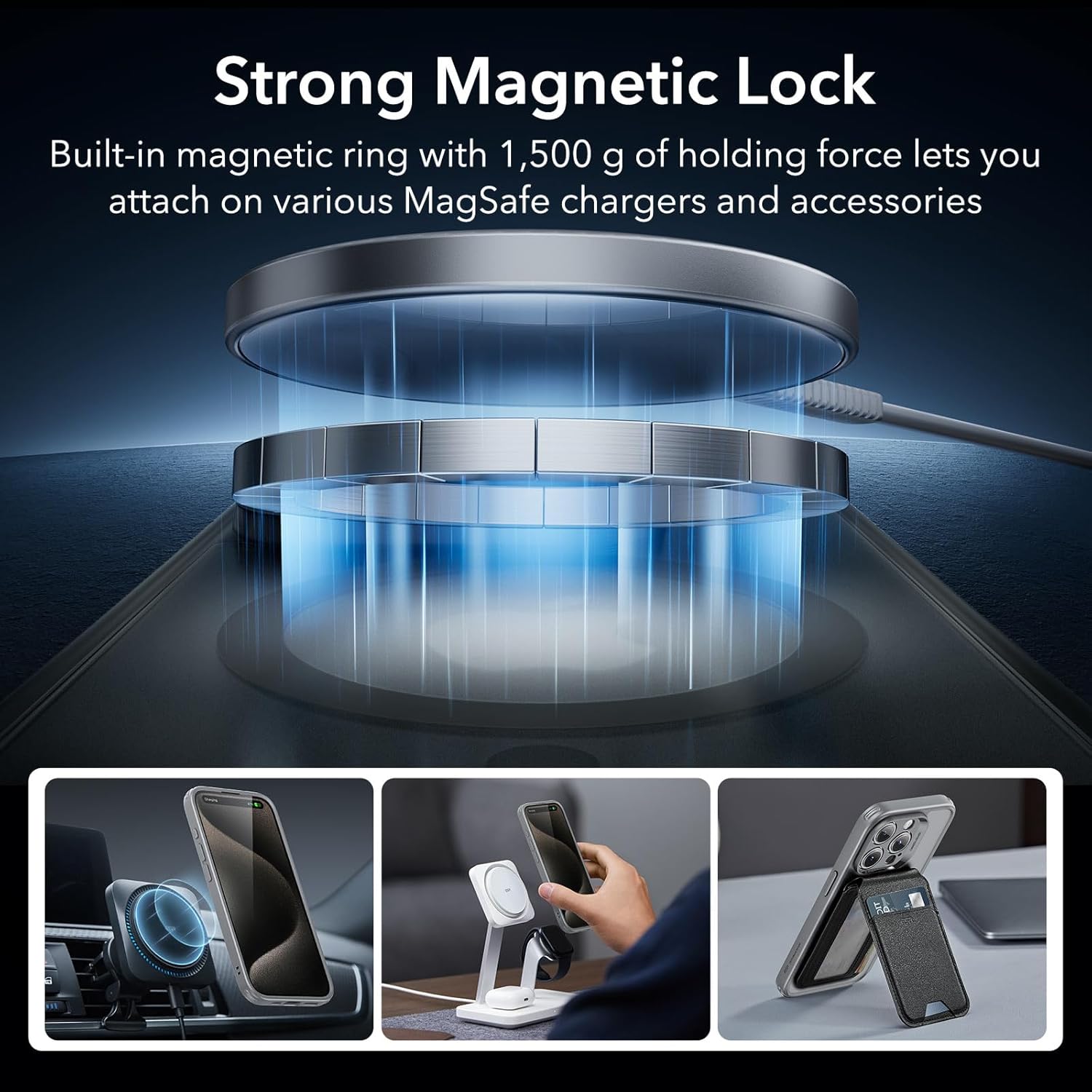 Full Protection Pro Set ESR Classic HaloLock MagSafe Frosted Grey iPhone 15 Pro ΘΗΚΕΣ ESR Full Protection Pro Set ESR Classic HaloLock MagSafe Frosted Grey iPhone 15 Pro - Image 3