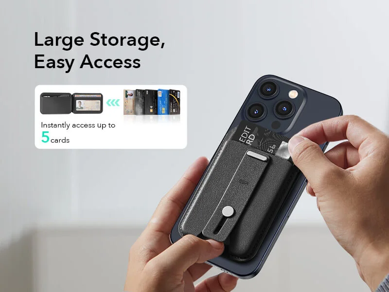 ESR MagSafe Magnetic Grip Wallet Fold Stand Midnight Black MAGSAFE GADGETS ESR ESR MagSafe Magnetic Grip Wallet Fold Stand Midnight Black - Image 6