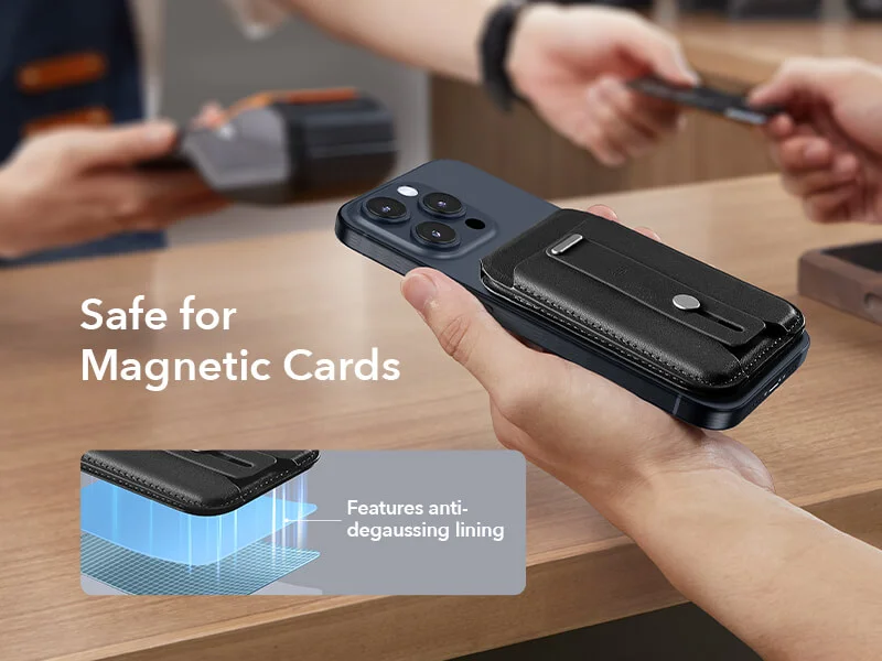 ESR MagSafe Magnetic Grip Wallet Fold Stand Midnight Black MAGSAFE GADGETS ESR ESR MagSafe Magnetic Grip Wallet Fold Stand Midnight Black - Image 9