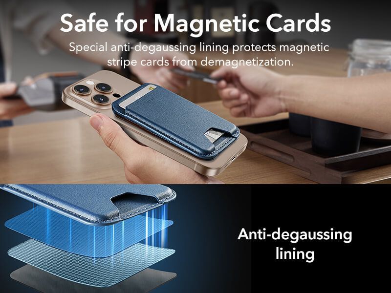ESR MagSafe Vegan Leather Wallet Fold Stand Dark Blue MAGSAFE GADGETS ESR ESR MagSafe Vegan Leather Wallet Fold Stand Dark Blue - Image 10