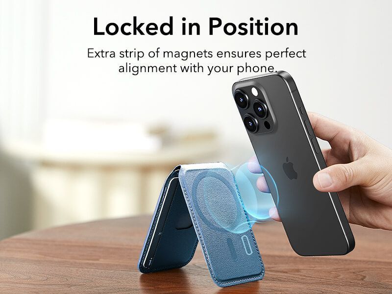 ESR MagSafe Vegan Leather Wallet Fold Stand Dark Blue MAGSAFE GADGETS ESR ESR MagSafe Vegan Leather Wallet Fold Stand Dark Blue - Image 12