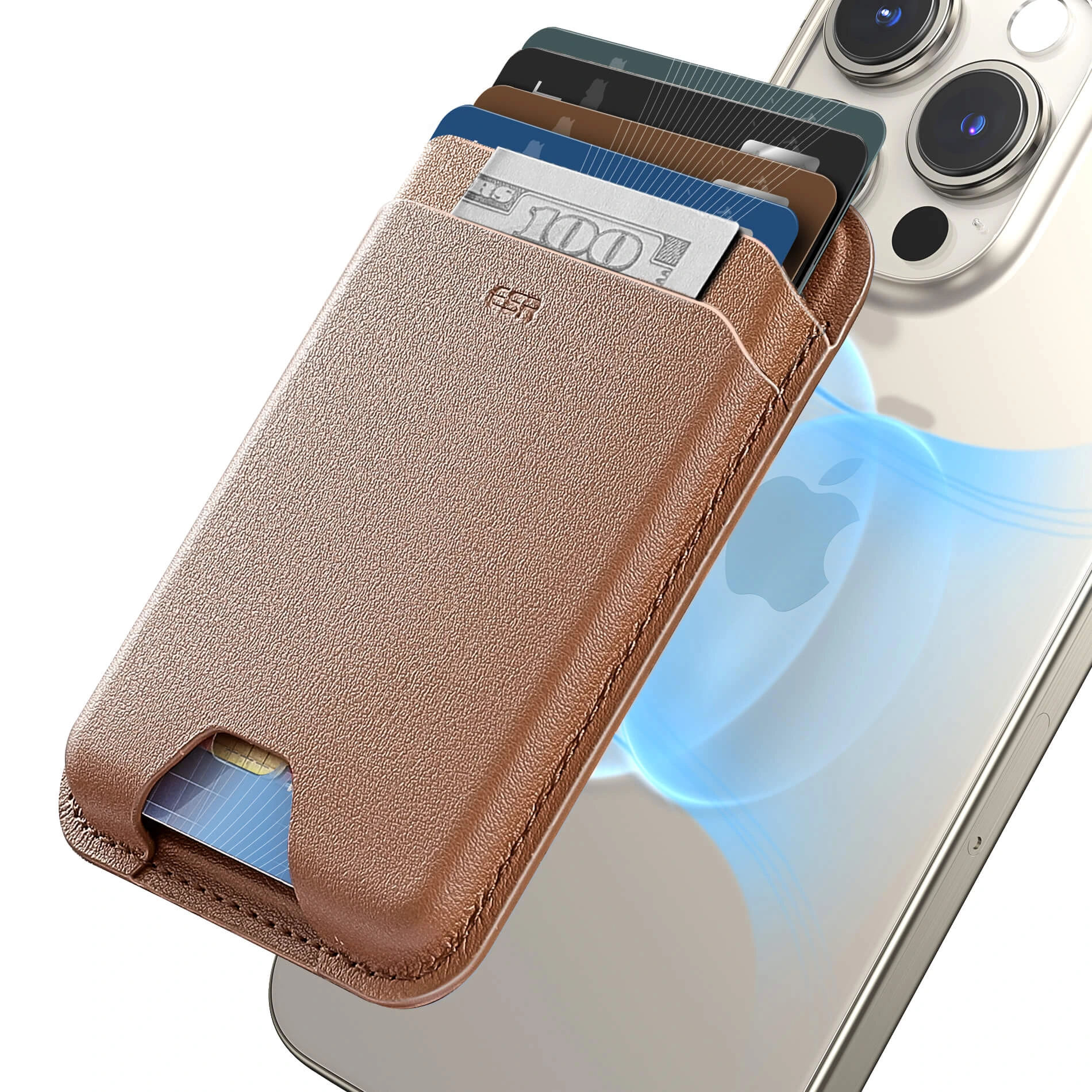 ESR MagSafe Magnetic Wallet Boost Caramel Brown MAGSAFE GADGETS ESR ESR MagSafe Magnetic Wallet Boost Caramel Brown - Image 3