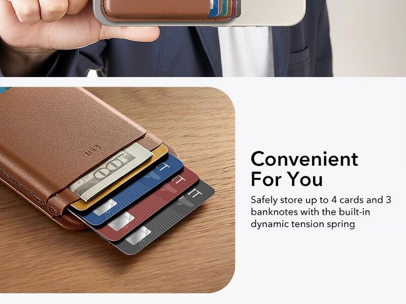 ESR MagSafe Magnetic Wallet Boost Caramel Brown MAGSAFE GADGETS ESR ESR MagSafe Magnetic Wallet Boost Caramel Brown - Image 4