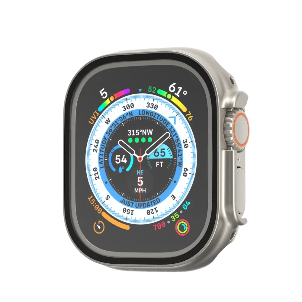 SwitchEasy Hybrid Series 2in1 Glass Case Titanium Apple Watch 49mm APPLE WATCH SwitchEasy SwitchEasy Hybrid Series 2in1 Glass Case Titanium Apple Watch 49mm