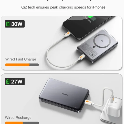 Alternative view of Torras Go-MiniMag Qi2 MagSafe PowerBank 10000mAh Titanium Grey