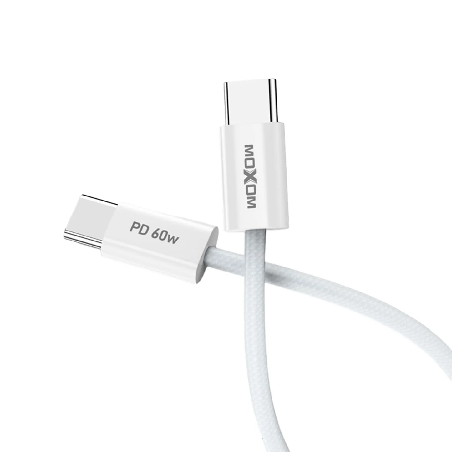 MoXoM PD USB-C to USB-C Fast Charging Cable 60W White ANDROID MoXom MoXoM PD USB-C to USB-C Fast Charging Cable 60W White