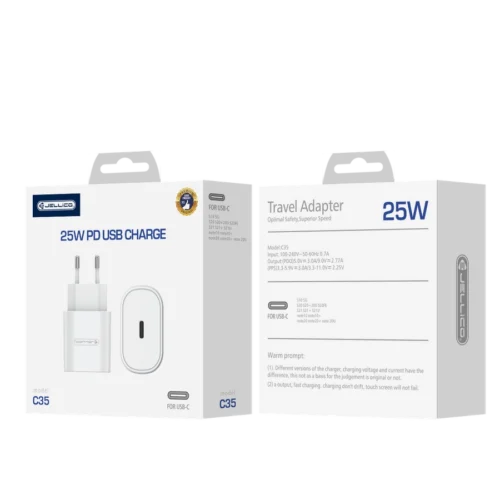 Alternative view of Jellico 25W PD USB-C Charger White (C35)