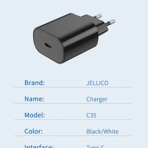 Alternative view of Jellico 25W PD USB-C Charger Black (C35)