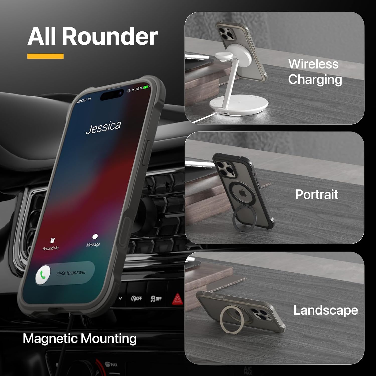 Θήκη MagEasy Odyssey Stand M Magsafe Metal Black iPhone 16 Pro Max ΘΗΚΕΣ MagEasy Θήκη MagEasy Odyssey Stand M Magsafe Metal Black iPhone 16 Pro Max - Image 4